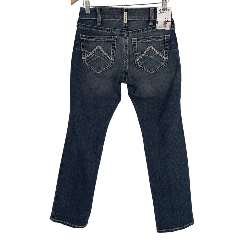 Ariat REAL Denim Rainstorm Straight Leg Riding Jeans SZ 27 Short Ranch Farm